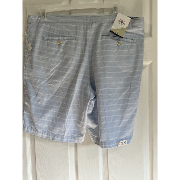 Izod  Saltwater The Washed Chino Flat Front Shorts Blue Size 38x9.5 NWT - Picture 6 of 7